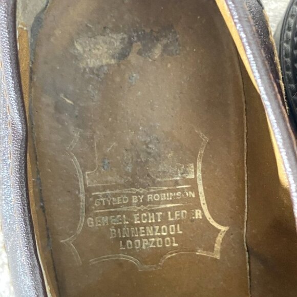 Vintage Brown Woven Leather Upper Lace Up Derby Shoes 12 - Picture 9 of 14